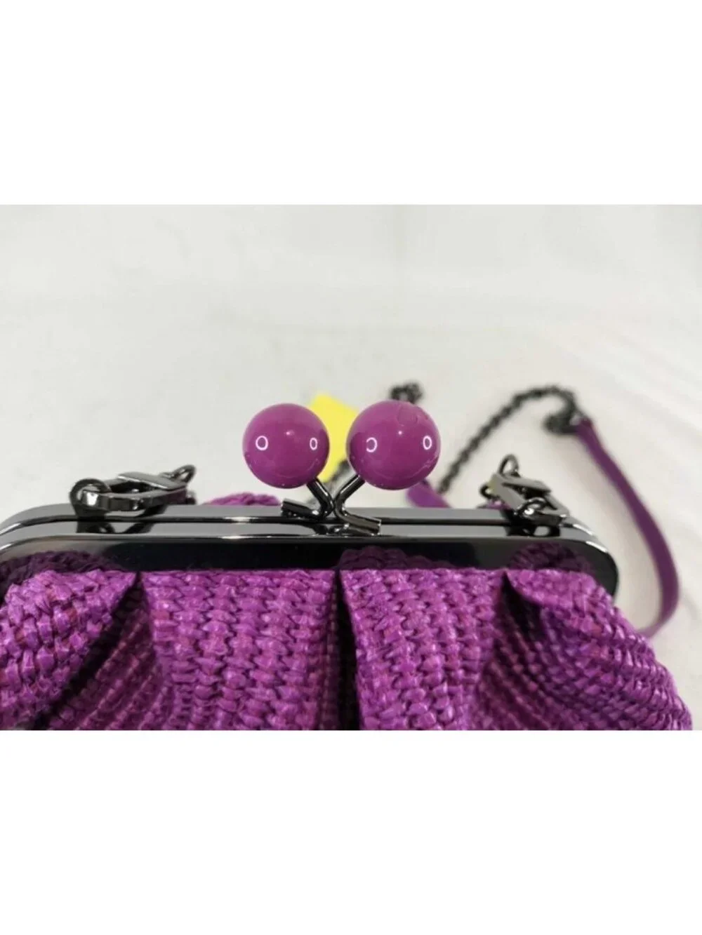 Max Mara Maxmara Weekend Shoulder Bag Pasticino Purple Cotton Chain
